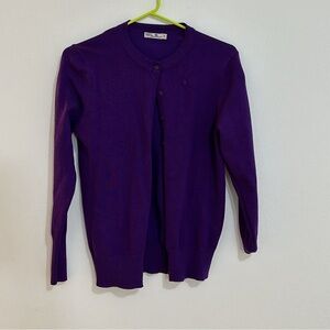 Purple cardigan